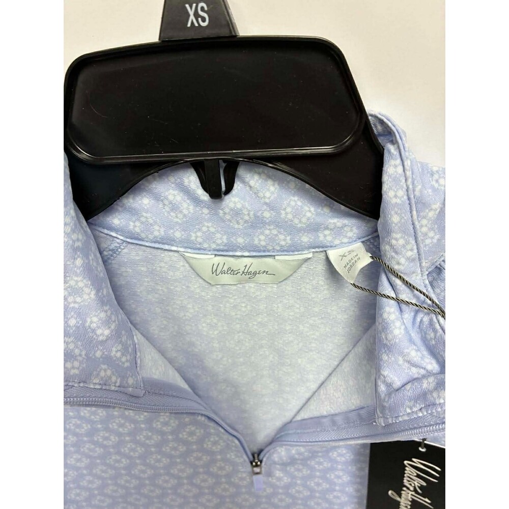 Walter Hagen Womens P11 UV Protection Quarter Zip Geo Crisp Periwinkle XS - Picture 6 of 7